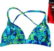 TYR GROOVY Triangle Bra Swim Bikini Top - Turquoise - Size 30 XXS