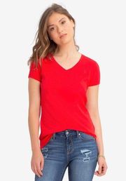 EUC Womens V-Neck  size small in racing red, casual timeless