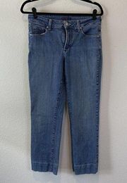 NYDJ 5 Pocket Style Jeans Medium Denim Wash Petite Size 8P Straight Leg