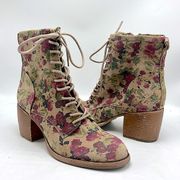 Patricia Nash floral Victorian style boot size 9.5