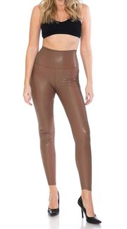 Tan Faux Leather Leggings