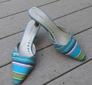 Liz Claiborne Cosmo Striped Mules