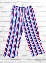 Time Adult XL Fuzzy /Pajama Pants • Oversized Striped Drawstring