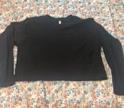 Los Angeles apparel cotton long sleeve crop top casual basic  crewneck