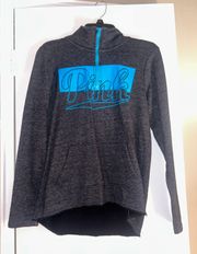 Victoria's Secret Pink Gray And Blue Quarter Zip