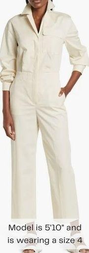 NWT THEORY Chino Wash shirt jumpsuit cargo Size 2