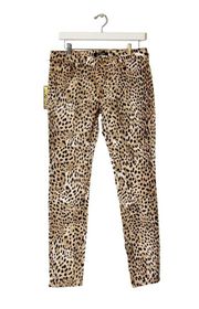 NWT Roberto Cavalli Skinny Jeans Leopard Print 44