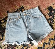 Vintage Light Wash  501 Denim Shorts