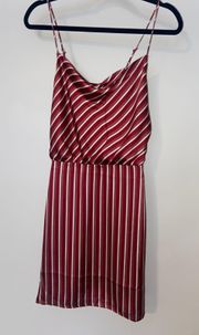 Red Striped Silk Dress