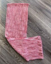 Pink and White Knit Infinity Scarf