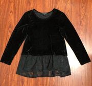 Black velvet tunic