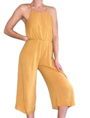 Anthropologie Yellow Polka Dot Crop Pants Tank Jumpsuit