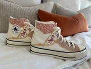 Womens Metallic Floral Chuck 70 Taylor All Star Shoes SIZE 8