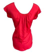 New York & Company Bright Red Short Sleeve Ladies Tee Top Shirt Size Medium