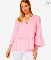 NWT Lilly Pulitzer Bekah 3/4 Sleeve Linen Top