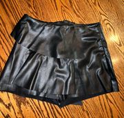 Black Leather Skort