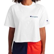 Champion NWOT  Solid White Boxy Cotton Short Sleeve Crop T-Shirt Size Medium