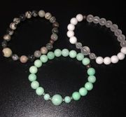 (3) new elevated faith natural stone bracelets