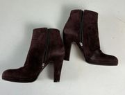 - Suede Booties Brown Heeled Designer Classic Leather Ankle