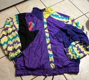 Vintage Windbreaker Colorful Jacket XL 90s 80s