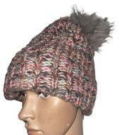 Express colorful pom pom beanie