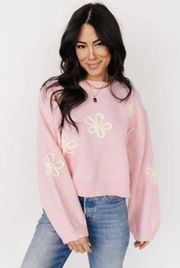 Pink Floral Sweater