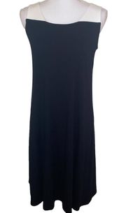 Eileen Fisher Dress Knee Length Colorblock Black & White Sleeveless Shift, XS