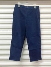 Talbots Heritage Jeans Womens Size 10 Blue Denim Side Zip Cropped Dark Wash