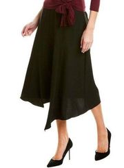 NWT Vince Camuto • Asymmetrical Hem Flowy Midi Skirt in Black, Size 0