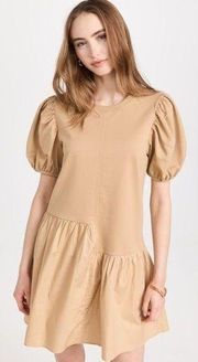 English Factory Tan Knit Woven Mixed Dress