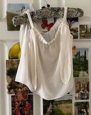 CLUB MONACO WHITE FLOWY TANK TOP