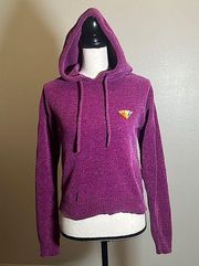 Joe Boxer Velvet velour sweater knit large M happy rainbow hooded soft pullover