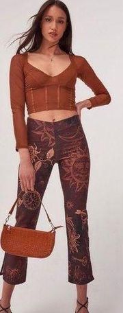 Jaded London Mystic Tattoo Kick Flare Trousers