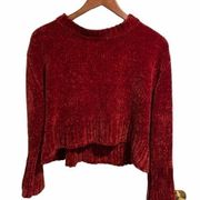Chelsea & Violet Red Velvet Crop Sweater s…