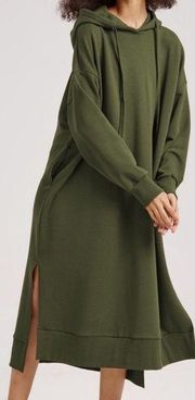Nap Loungewear Pullover Sweatshirt Hoodie Lounge Dress: Olive Green