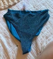DESIGN High Hip Bikini Bottom Blue Sparkle