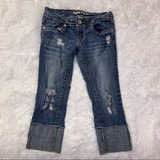 Distressed Blue Denim Capris Juniors 9/10