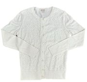 Merona medium off white lace front buttoned cardigan