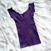 Guess 2000's Purple/Plum Seamless Off the Shoulder Top