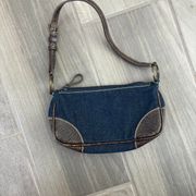 Nine West Vintage Jean Mini Bag Purse With Brown Leather Detailing