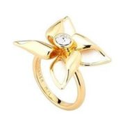 💕TED BAKER LONDON💕 Gold White Enamel Breeze Ring Small/Medium S/M NWT