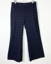 Cabi Dark Grey Plaid High Rise Wide Leg Trouser Pants #248 Size 8