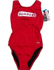 TYR Durafast One GUARD Maxfit 1pc Swimsuit - Red with White - Size 30 - $60