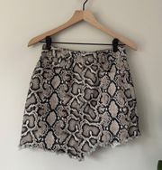 Animal Print 100% Cotton Denim Jean Skirt 5-Pocket Zipper Button Closure