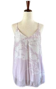 All Saints Ally Futurae Floral Crinkled Cami Top in Lilac/White  Size 00 NWT