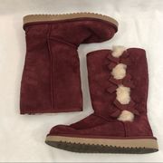 Victoria Tall Sherling Lined Maroon Winter Snow Boots Womens 8