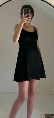 Loft Vintage 90s Satin Mini Babydoll Dress Black Size 2 Petite
