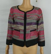 Yoana Baraschi Bamako Sunday Jacket Blazer Crop Multicolored 2 Pink Black