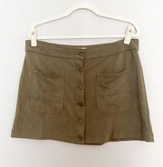 Altar’d State Faux Suede Green Skirt