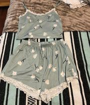 Green Lace Pajama Set 